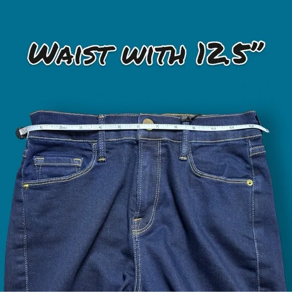 🎉HOST PICK!🎉NWT FRAME Le Bell Cropped Flare Jeans in Deep Indigo Blue. Size 26 - Picture 5 of 13